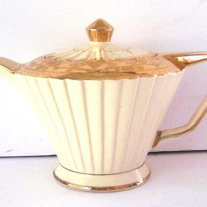 Vintage Sadler Gold Trim English Teapot/ Fancy PorcelainTea Pot/ 2113 England/ Fancy Server