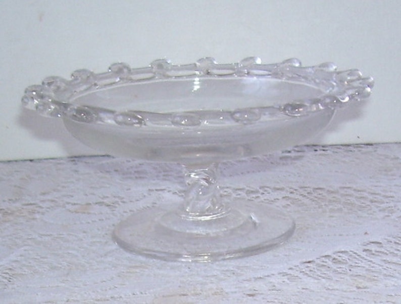 Vintage Heisey Pedestal Glass Lariat Nut or Candy Dish Home Etsy