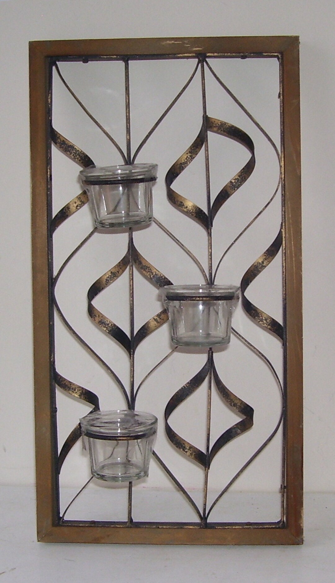 Metal and Wood Wall Hanging Candle Holder Etsy
