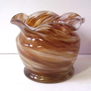 Vintage Brown Swirled Smith's Old Timer Hand Blown Glass Vase Ft. Smith Arkansas - Gift