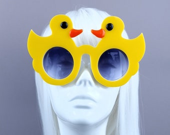 Yellow Duck Sunglasses, Alt Fashion, Statement Accessories Drag Queen, Statement, Large Eyewear, Novelty, Unique, Kitsch, Fancy Dress, Cute