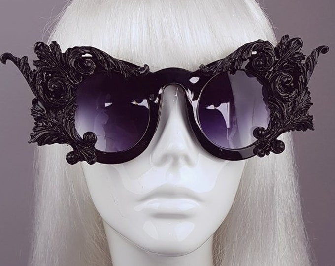 Flamant Black Crystals of Rocca Embellished Sunglasses