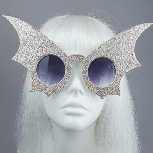 Gold Bat Wing Sunglasses, Hen Party, Goth, Gothic Lolita, Pinup, Retro Sun Glasses, Drag Queen, Crazy, Fun, Silly, Vampire, Animal, Large