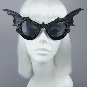 Bat Wing Filigree Catseye Sunglasses, Vampire, Gothic, Goth, Lolita, Fashion, customised sun glasses, Bats, Cats eye, Vampira, Unusual, Chic