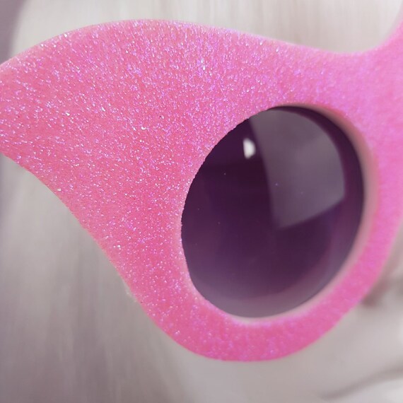 Neon Pink Glitter zonnebrillen Accessoires |