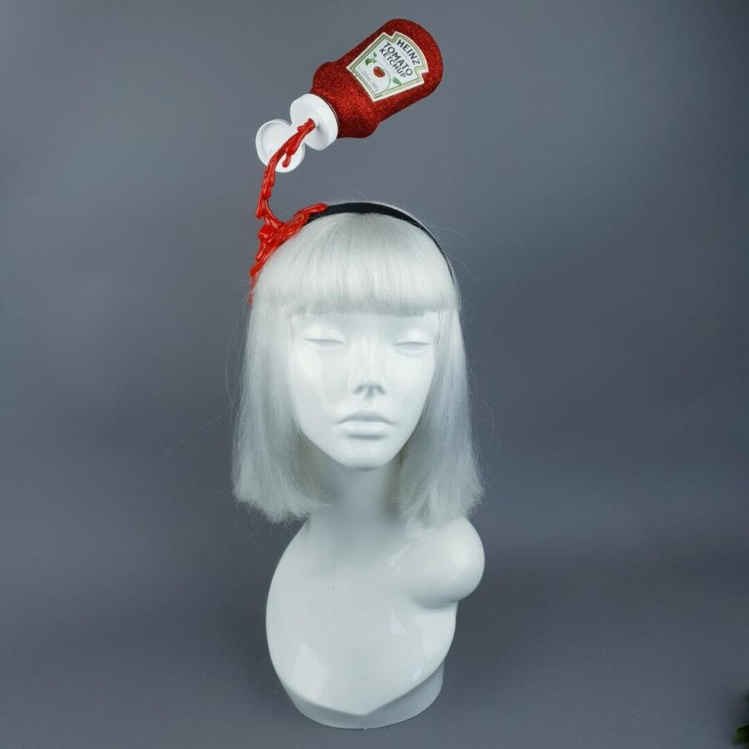Tomato Sauce Headband, Surreal Quirky Statement, Drag Queen, Food