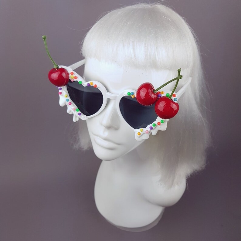 Cherries & Cream Heart Shaped Sunglasses Sprinkles Cake Etsy