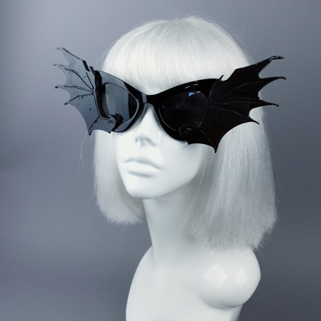 ?Women White Funny Butterfly Shaped Bat Shades for Halloween Sunglasses Amazon.com: Vampire Bat Sunglasses, Fashion Devil Goth  main image 3