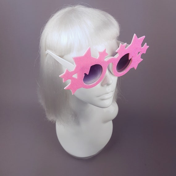 Neon Pink Glitter Star Novità Occhiali da sole Drag Queen - Etsy Italia