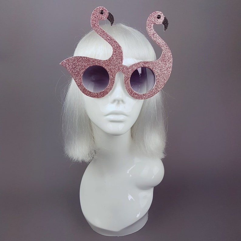 Flamingo Sunglasses Pink Glitter Burning Man Festival - Etsy
