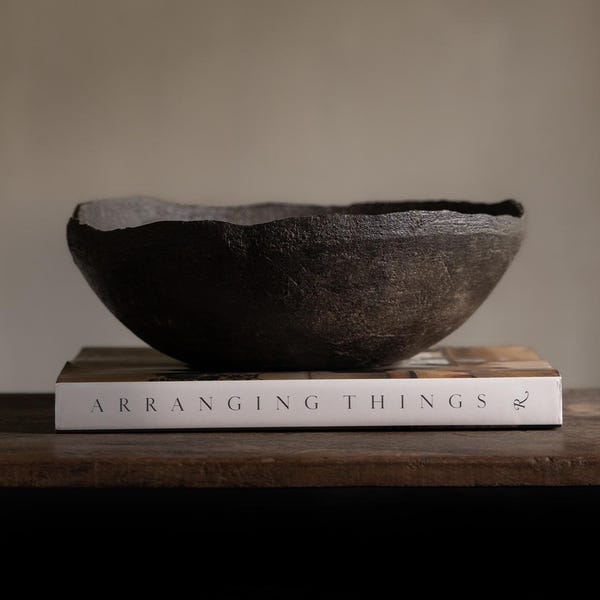 Handmade Ceramic Centerpiece Bowl | Rustic Bowl, Black Dish, Brown Dish, Rustic Farmhouse, Wabi Sabi, Coffee Table Decor, Dining Table Decor
