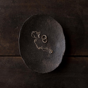 Handmade Ceramic Jewelry Dish | Rustic Brown Trinket, Brown Dish, Black Dish, Rustic Farmhouse, Wabi Sabi, Catch All Ring Dish, Moody Decor