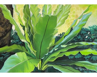 Groene bladeren tropische plant kunst aan de muur, poster botanische natuur, junglebladkunstwerk