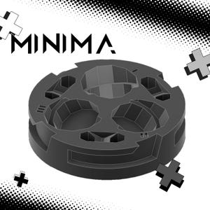 May include: A black plastic organiser with six circular compartments. The organiser is designed to hold small items, such as jewellery or craft supplies.