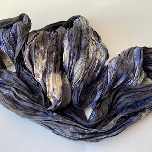 Hand Dyed Silk Infinity Scarf, Ice DyedSilk Black and White InfinityScarf,  Black and White Silk Scarf, The Classic