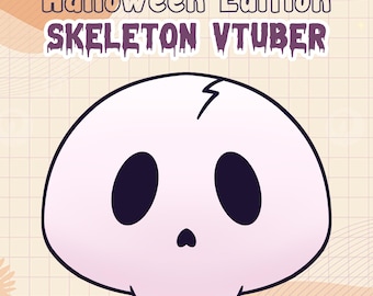 Halloween Skeleton Vtuber Model | Fully Rigged, Commercial Use