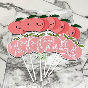 Süß wie ein Pfirsich-Thema Cupcake Toppers | Süß wie ein Pfirsich Party Dekoration | Süß wie ein Pfirsich Cupcake Toppers | Süß wie ein Pfirsich Babyparty