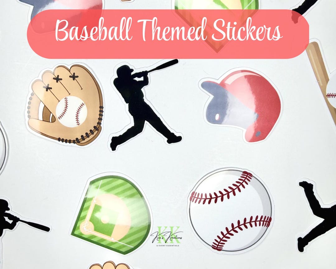Baseball Stickers – Baseball Theme Stickers | Baseball Party | Baseball ...