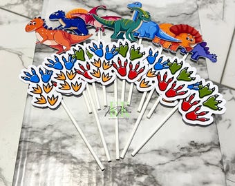 Dinosaur Theme Cupcake Toppers | Dinosaur Theme Party Decorations | Dinosaur Cupcake Toppers | Dinosaur Party | Dinosaur Theme Cupcakes