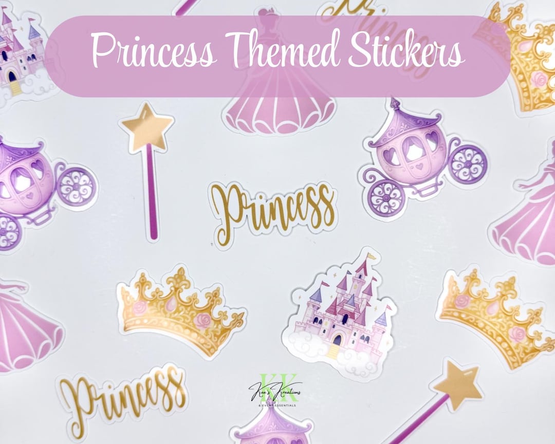 Princess Sticker Background Princess Stickers β Princess Theme Stickers | Princess Party | Princess ...