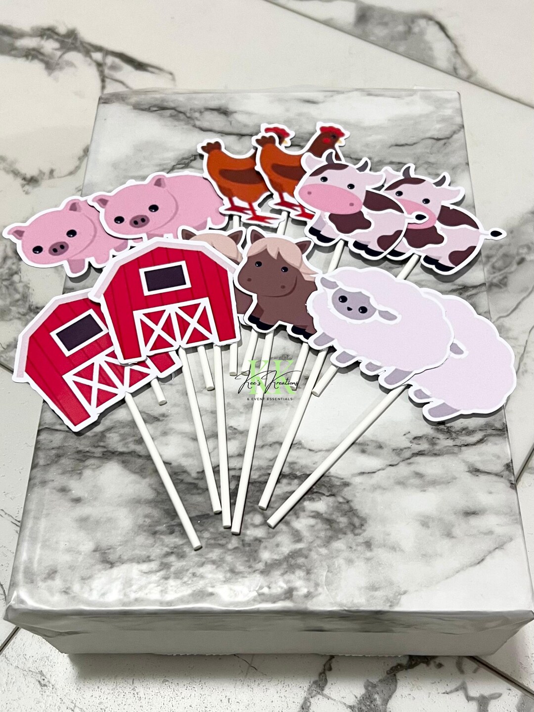 Farm Theme Cupcake Toppers | Farm Theme Party Decorations | Farm ...