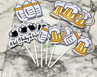 A Baby is Brewing Theme Cupcake Toppers | A Baby is Brewing Theme Party Decorations | A Baby is Brewing Baby Shower Cupcakes