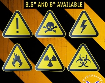 Señales de advertencia triangulares grabadas a medida / 3,5" o 6"