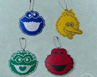 Elmo, Monstruo Comegalletas, Big Bird, Llaveros de Oscar / Charm para bolso de doble cara /