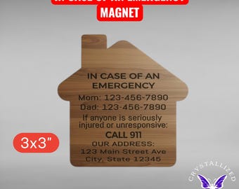 Imán de contacto de emergencia personalizado para nevera
