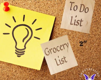 Mini imanes de madera grabados / Organizador de refrigerador para listas de tareas y compras