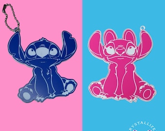 Llaveros de Stitch y Ángel / Dije de bolso de doble cara / Regalo para pareja
