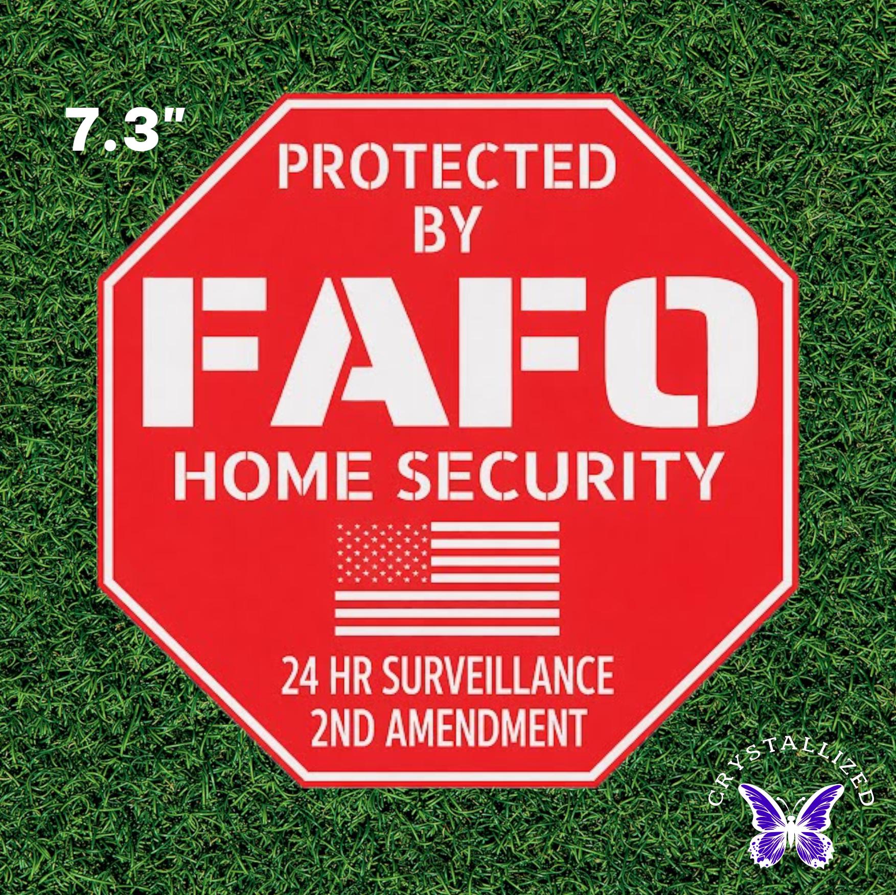 Protected By Rign Sign Protected by FAFO Home Security Sign | Engraved 2nd Amendment Security ...