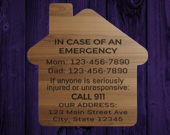 Custom Emergency Contact Magnet for Fridge