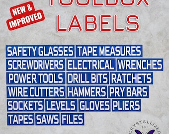 Etiquetas magnéticas personalizadas para cajas de herramientas / Etiquetas organizadoras duraderas de ABS bicolor