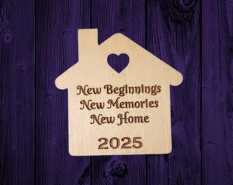 Personalized New Home Engraved Wood Magnet | Housewarming | First Home Ornament | Realtor Closing Gift