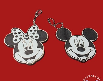 Llaveros clásicos de ratón / Dije de bolso de Mickey y Minnie de doble cara / Regalo para parejas