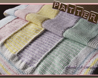 The Reversible Tunisian Stripe Baby Afghan Crochet PDF Pattern