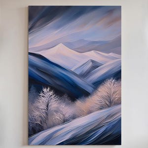 Winter Mountain Landscape Art Print or Poster: Ethereal Snow Scene - 136