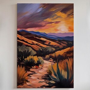 Desert Sunset Canvas Print or Poster: Southwest Landscape Wall Art - 203