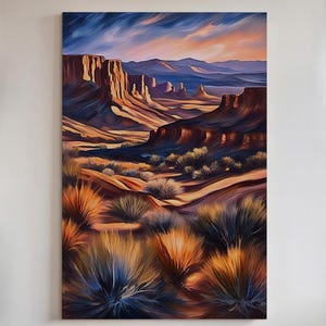Southwestern Desert Wall Art - Framed or Unframed Canvas Print or Premium Quality Poster (133)