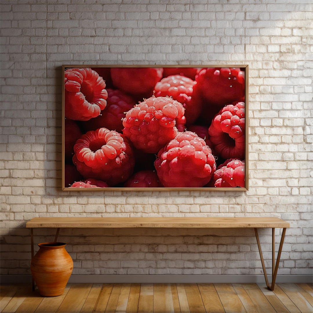 Raspberries: Healthy Food Wall Art, Framed/unframed Canvas or Poster ...