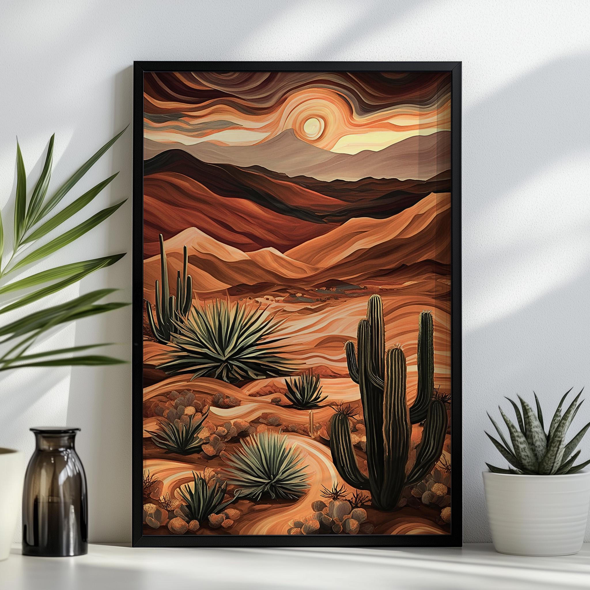 Desert Sunset Cactus Print or Poster: Southwestern Boho Wall Art - 204 ...
