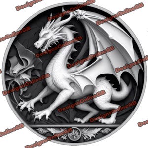 Depth Map, Laser Engraving File, Fiber Laser file, Fibre Laser, 3d depth map, Laser 3d file, 2.5d Laser File, cnc engraving, Dragon Coin