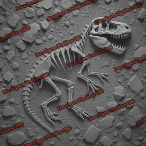 Laser Engrave, Laser Burn, Laser Burn File, LaserGRBL  Lightburn File, 3D Illusion Laser Engraving,  Laser Burn File, Trex Skeleton