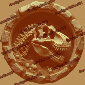 Laser Engrave, Laser Burn, Laser Burn File, LaserGRBL  Lightburn File, 3D Illusion Laser Engraving,  Laser Burn File, T-rex Skeleton