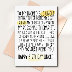Printable birthday card for uncle, Uncle Birthday Card, Happy Birthday Uncle, gift for uncle, digital birthday card, card for him