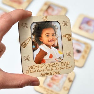 Marco de fotos magnético para refrigerador, marcos de fotos magnéticos personalizados, regalo de imán de foto para refrigerador para papá, abuelo, reparador, bombero, policía