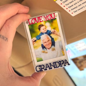 Cornice portafoto per nonno, clip personalizzata per visiera auto, regali per la festa del papà, clip per visiera "Drive Safe Daddy", regalo per guida sicura, clip per visiera parasole, regalo per papà