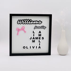 Personalized Scrabble Puzzle Sign, Grandkids Crossword Scrabble Sign, Custom Family Name, Grandparents Gift, Last Name Sign, Coquette