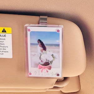 Regali fotografici personalizzati per auto, accessori fotografici personalizzati per auto, foto per visiera auto, cornici per foto per auto, clip per visiera fotografica